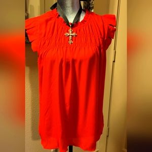 Fire Engine Red Blouse